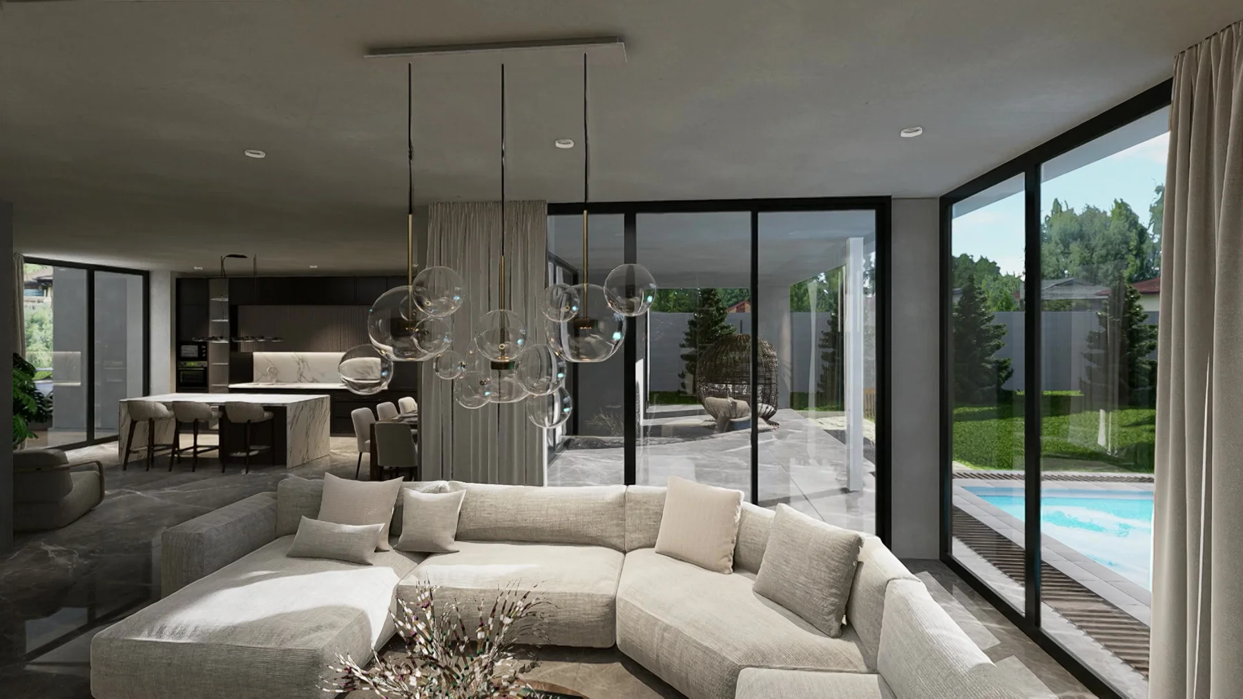 Contemporary open-plan living space, from Danielle’s original website